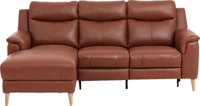 pierro Oslo Saddle Left Hand Facing Chaise Leather Corner Sofa