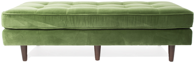 scott Green Velvet Large Ottoman Footstool