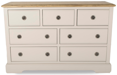 loire Grey 3 Over 4 Drawer Wide Chest