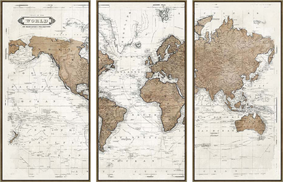 map of Beginnings Wall Art - 60cm x 120cm