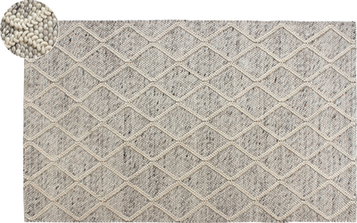 lattice Handwoven Wool Ivory & Grey Rug Small - 120cm x 180cm