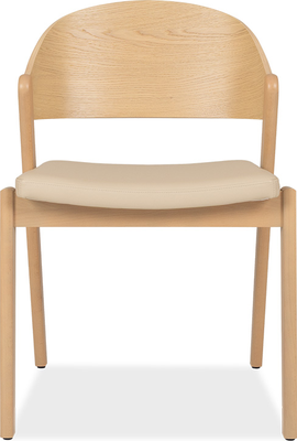 vega Bonded Ivory Leather & Scandi Oak Dining Chair