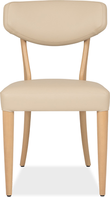 vega Scandi Oak & Bonded Ivory Leather Dining Chair