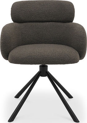 bruno Brown Fabric Swivel Dining Chair