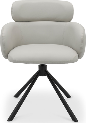 bruno Light Grey Faux Leather Swivel Dining Chair