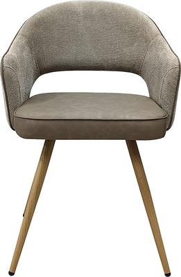 lia Beige Fabric & Vintage Stone Grey Faux Leather Dining Chair