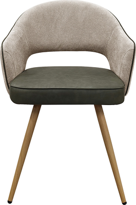 lia Beige Fabric & Olive Faux Leather Dining Chair