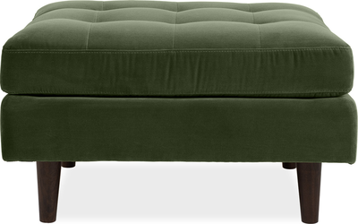 scott Cypress Green Velvet Small Footstool