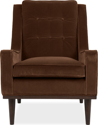 nina Chocolate Brown Velvet Armchair