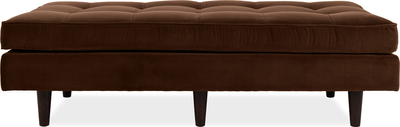 scott Chocolate Brown Velvet Large Ottoman Footstool