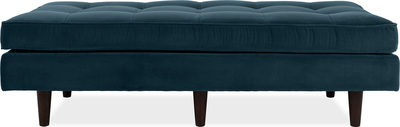 scott Azure Blue Velvet Ottoman