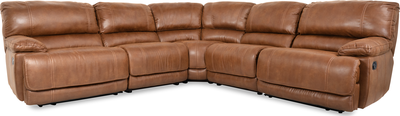 governor Medium Fabric Recliner Corner Group In Tan