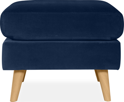waldorf Navy Velvet Footstool