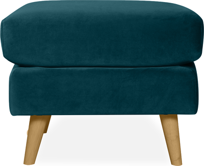 waldorf Teal Velvet Footstool