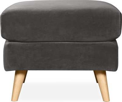 waldorf Charcoal Velvet Footstool