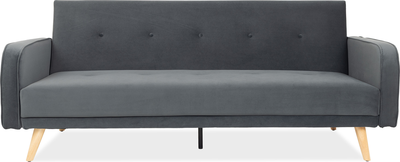 robyn Charcoal Velvet 3 Seater Sofabed