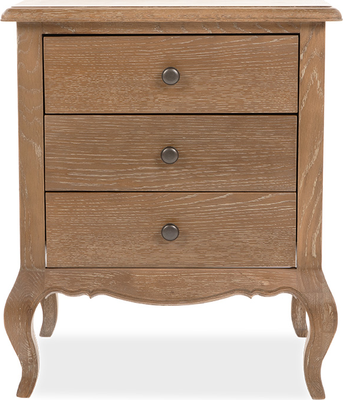 clementine Smoked Oak 3 Drawer Bedside Locker