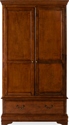 louis phillippe Dark Mahogany Wooden 2 Door Wardrobe