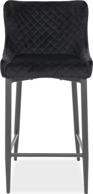 jasper Black Velvet Barstool