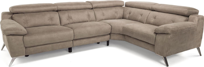 dynamo Light Brown Fabric Power Reclining Corner Sofa (2.5L/1.5R)