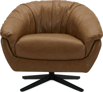 colt Dark Camel Leather Swivel Chair