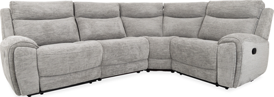 sadie 4 Piece Dove Fabric Manual Reclining Corner Group