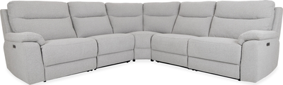 chicago Grey Fabric Medium Powered Recliner Corner Group