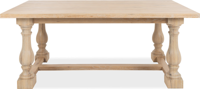 heritage White Oak 220cm Rectangular Large Extending Dining Table