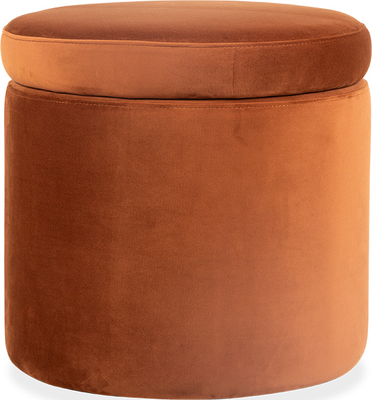 alana Rust Velvet Storage Footstool