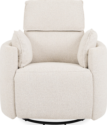 sammie Beige Fabric Swivel 1 Seater Power Recliner Armchair