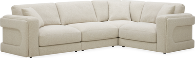 groove Cloud Natural Fabric 4 Piece Modular Corner Sofa