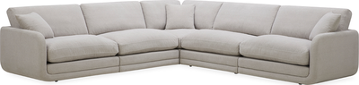 pillow Dove Grey Fabric 5 Pce Modular Corner Sofa