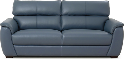 nixon Smoke Blue Leather 2 Seater Sofa