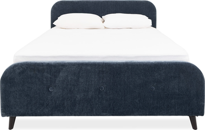 evie Dark Blue Velvet 4ft Small Double Bedframe