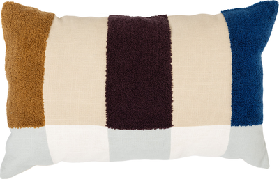 hilda Cream & Brown & Navy Striped Cushion  35x50cm
