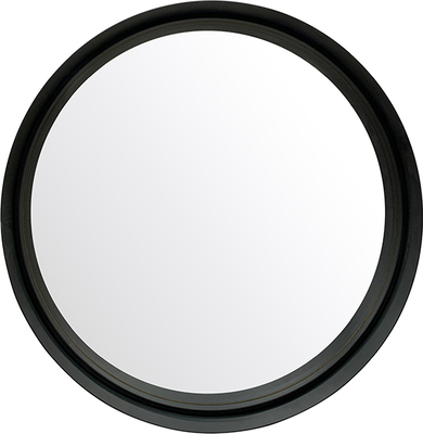 helly Black & Gold Round Mirror - 80cm